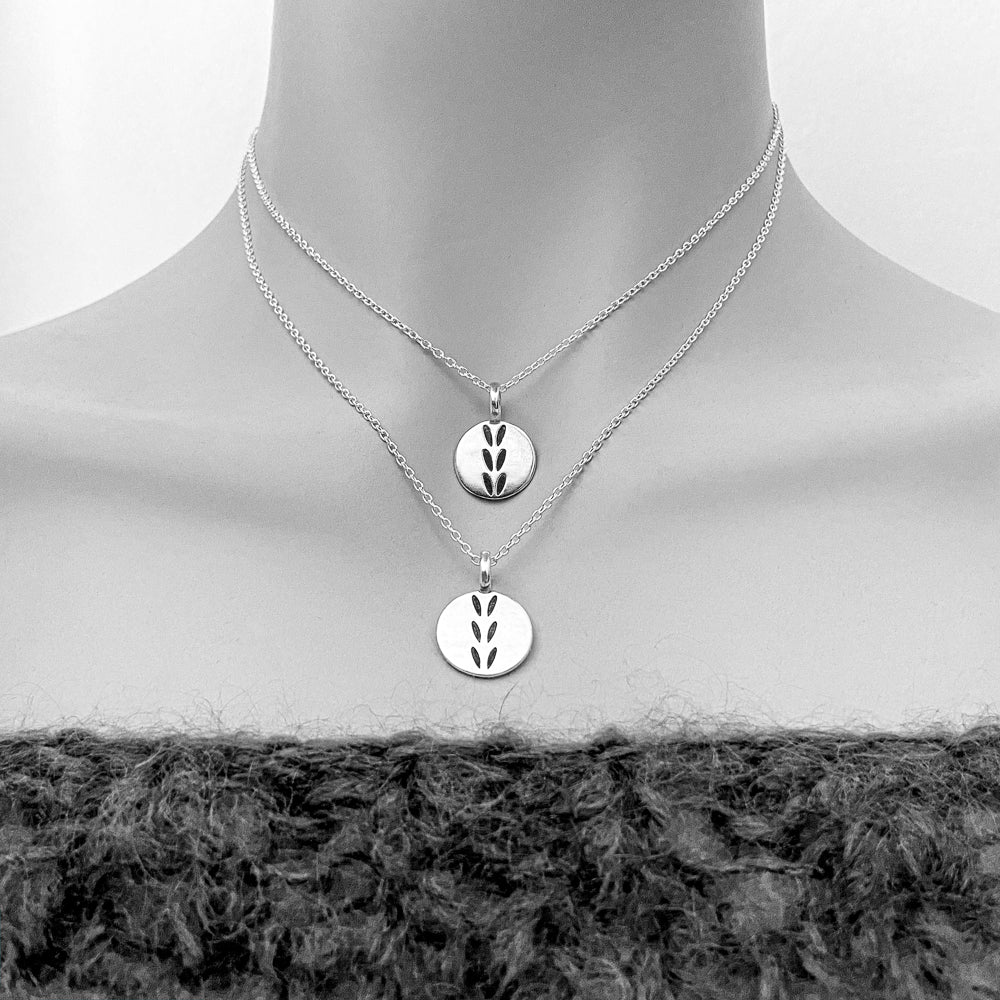 Double Sided Sterling Silver Purl and Stockinette Stitch Motif Pendant/Stitch Marker
