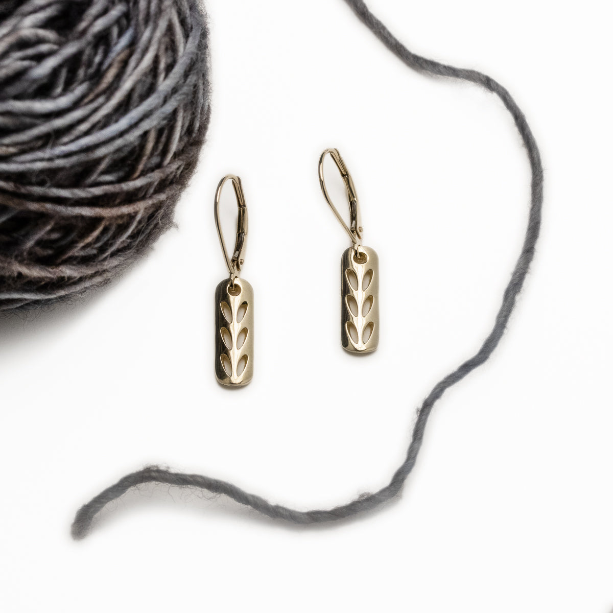14K Gold Stockinette Stitch Motif Earrings - Minis