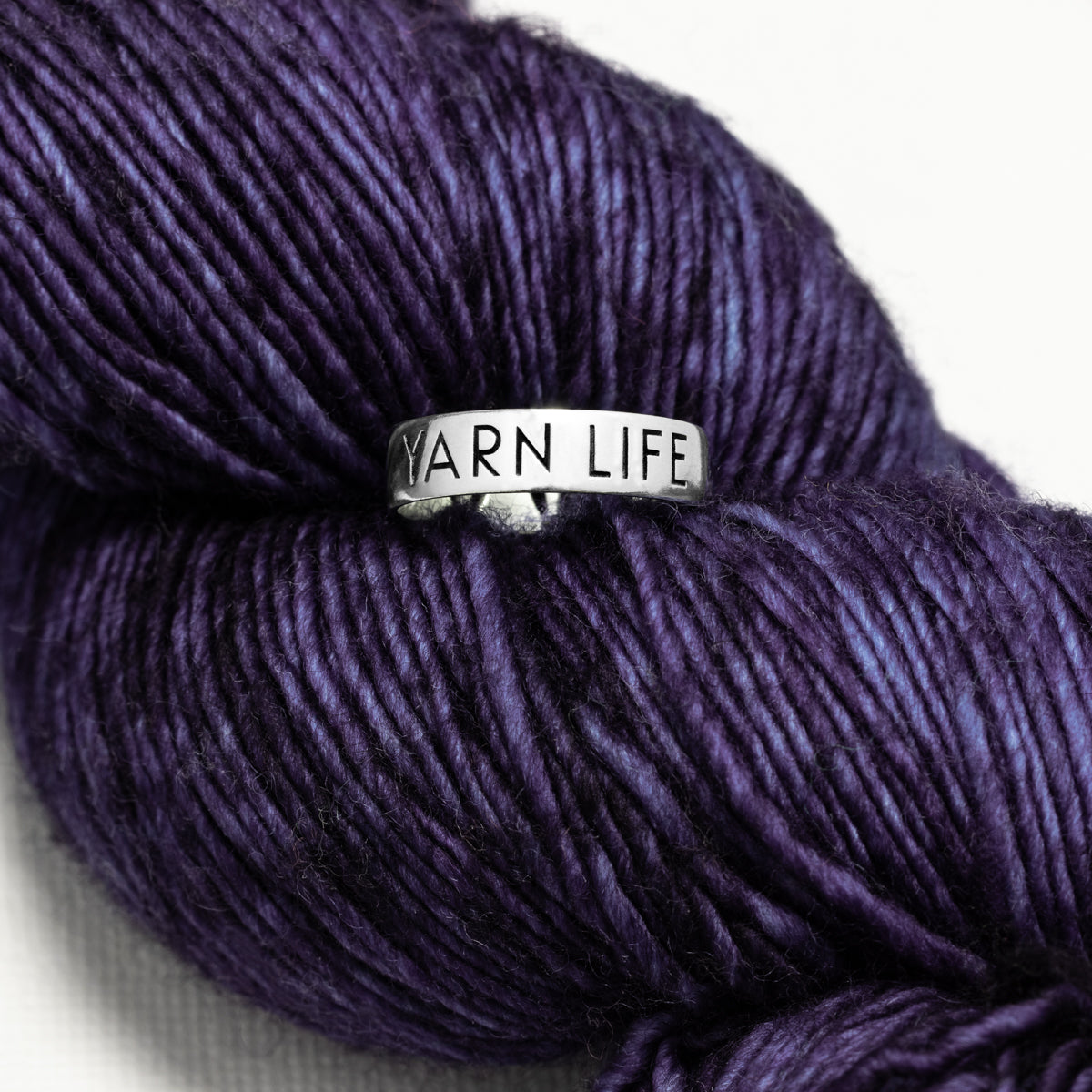 Gift for knitters_ Sterling Silver Luxury Stockinette Knit "Yarn Life" Ring