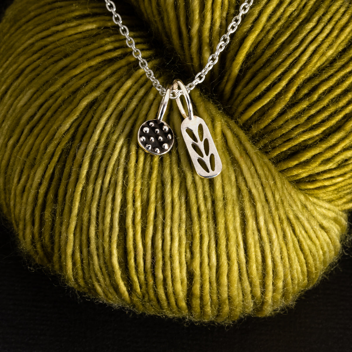 Stockinette Stitch & Demi-Sec Stitch Markers Necklace- In Case Of A Knit Marker Emergency