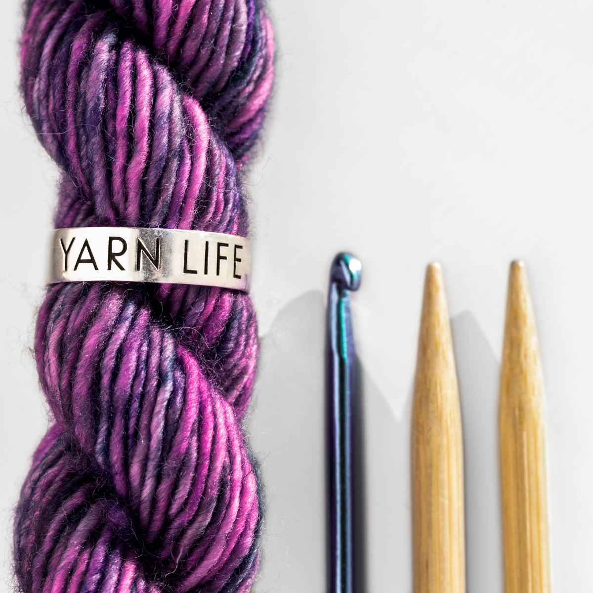 Gift for knitters_ Sterling Silver Luxury Stockinette Knit "Yarn Life" Ring