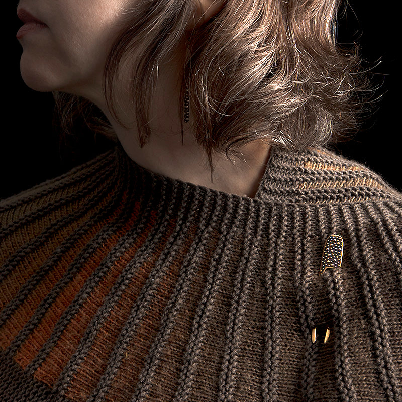 Bronze Porterness Demi-Sec Shawl Pin/Fork Luxury Knitting Jewelry for the Contemporary Yarn Connoisseur