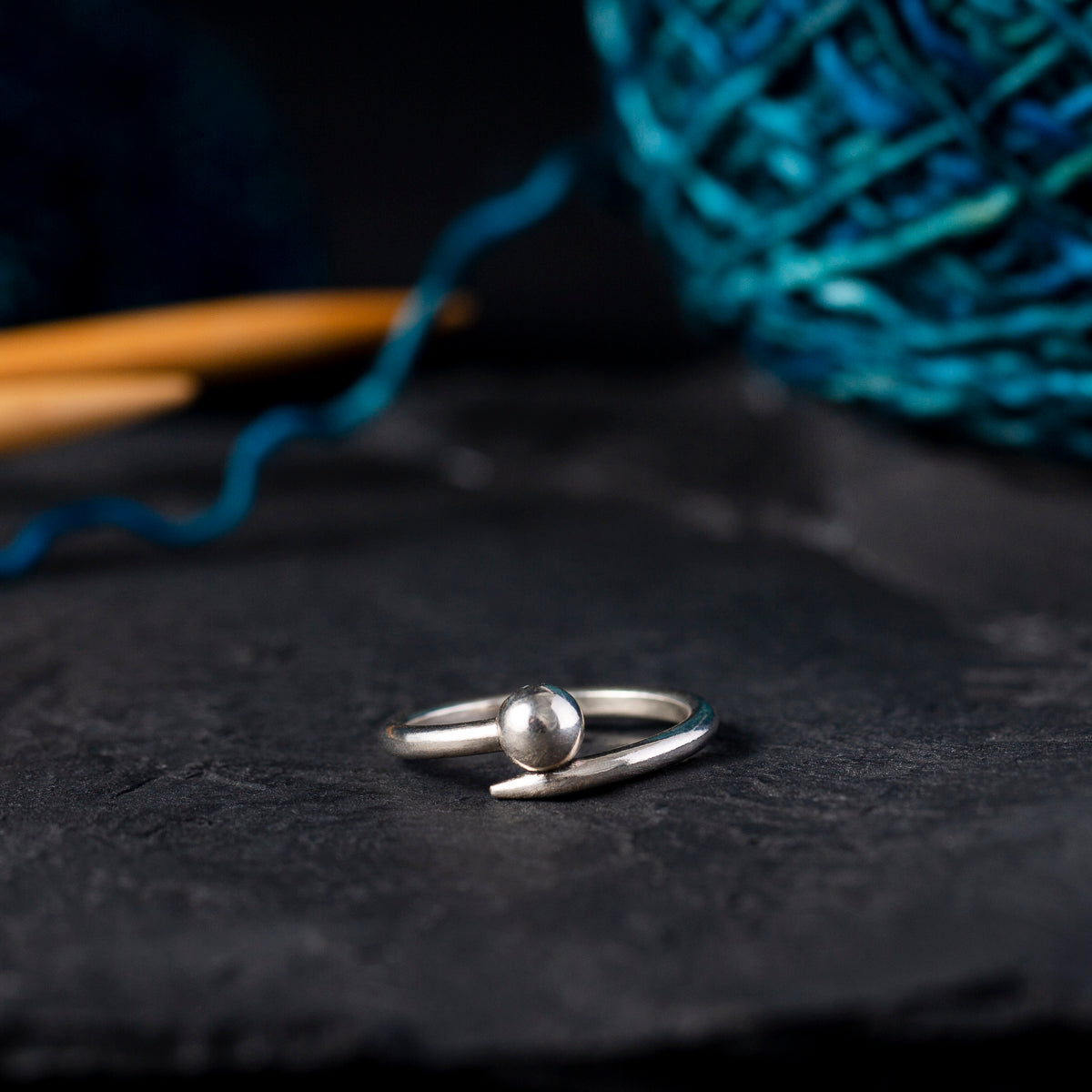 Sterling Silver Knitting Needle Ring for Yarn Lovers – Porterness Studio