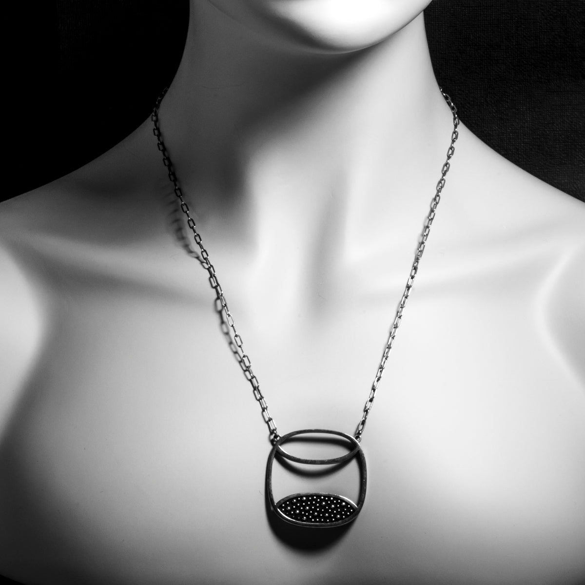 Sterling Silver Half Full Demi-Sec (or Bobble Stitch) Stitch Marker Necklace