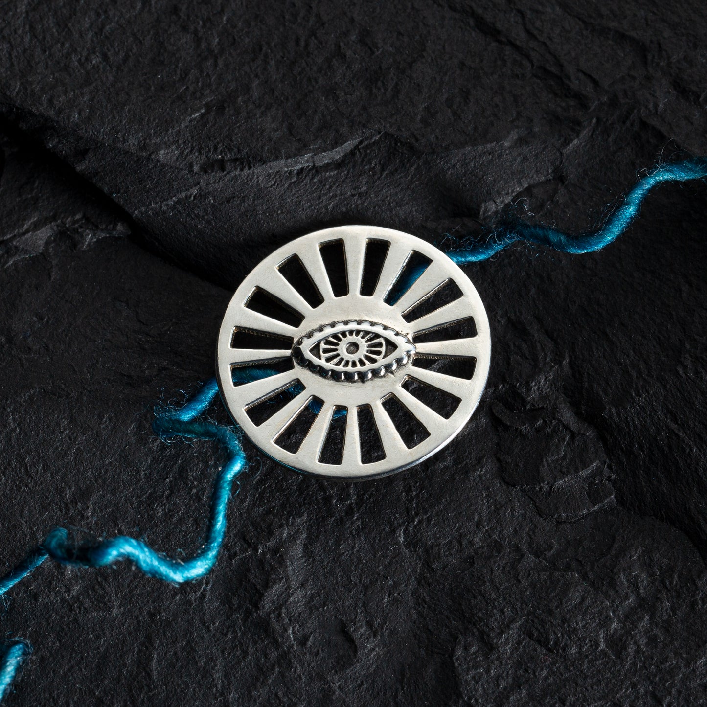 Sterling Silver Radiating Eye Button