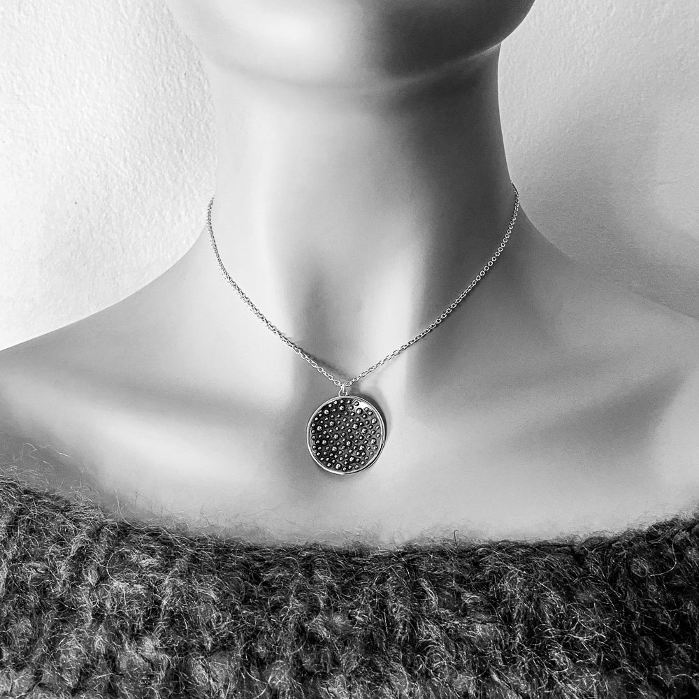 Porterness Demi-Sec Bubbles Round Wave Necklace -Sterling Silver
