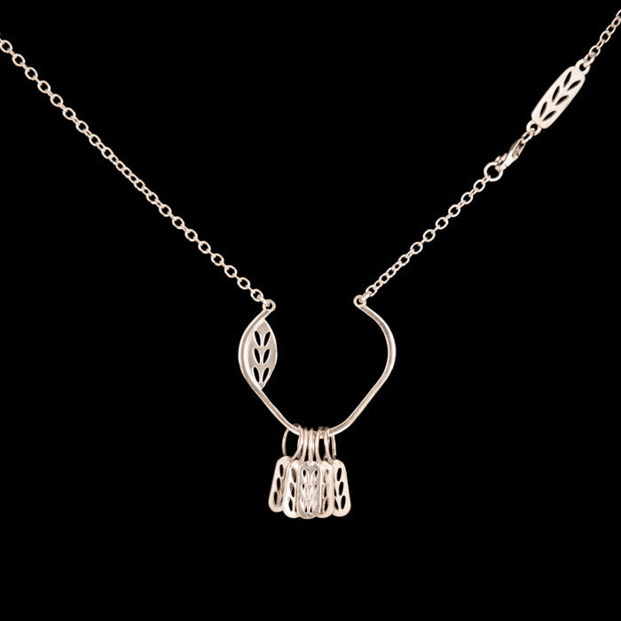 Sterling Silver Slip A Stitch Marker Necklace - Stockinette Stitch Motif