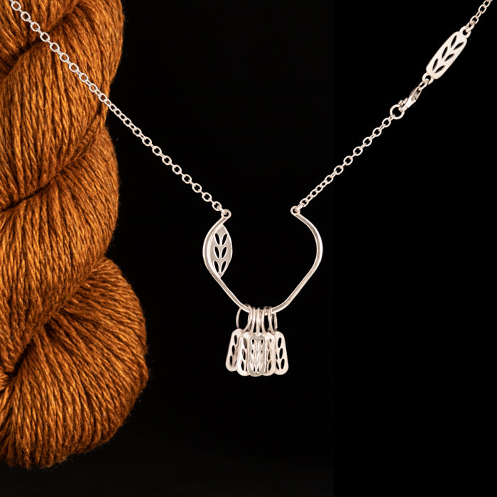 Sterling Silver Slip A Stitch Marker Necklace - Stockinette Stitch Motif