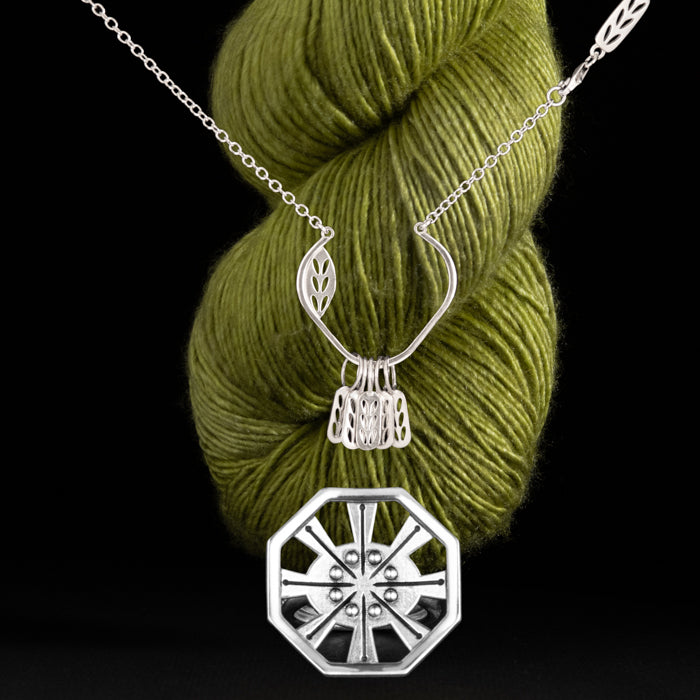 Sterling Silver Slip A Stitch Marker Necklace - Stockinette Stitch Motif
