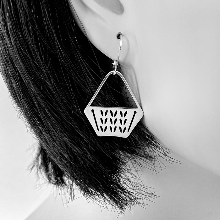 Sterling Silver Stockinette Stitch Motif Earrings - Project Bag