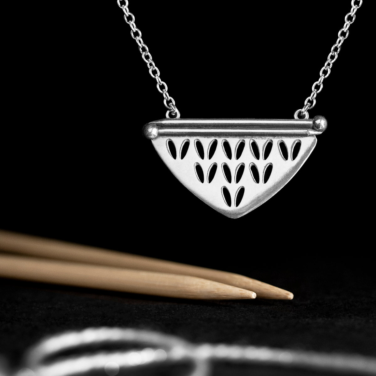 Shawl WIP Necklace in Sterling Silver