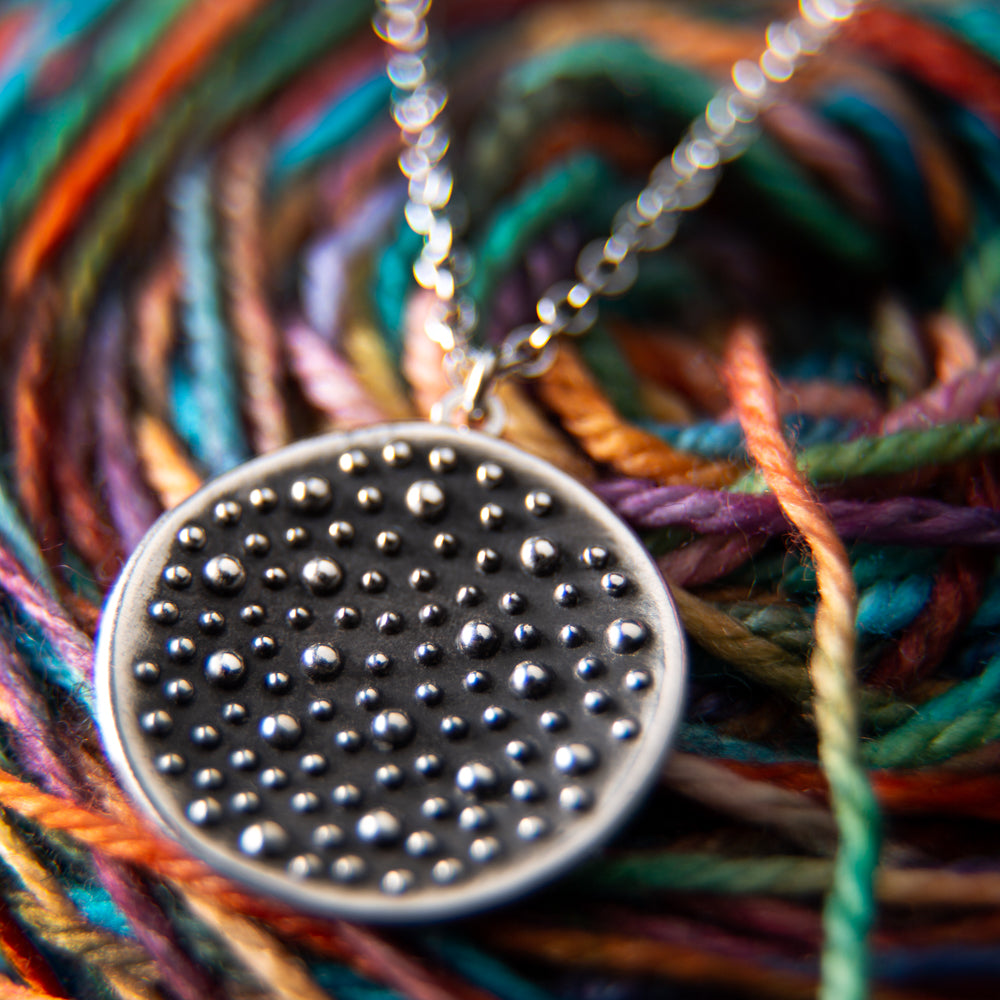Porterness Demi-Sec Bubbles Round Wave Necklace -Sterling Silver