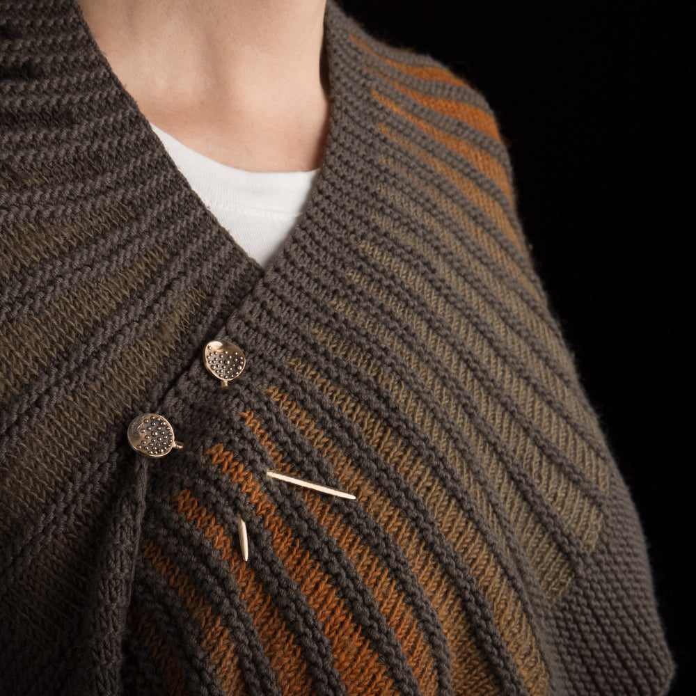 Porterness Studio Bronze Lolly Shawl Pin Luxury Knitting Jewelry for the Contemporary Yarn Connoisseur
