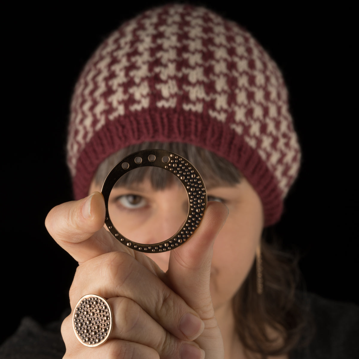 Sterling Silver Round Wave Demi-Sec Bubble Ring