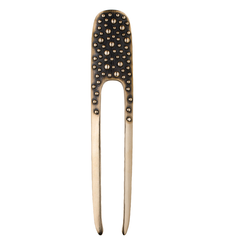 Bronze Porterness Demi-Sec Shawl Pin/Fork Luxury Knitting Jewelry for the Contemporary Yarn Connoisseur