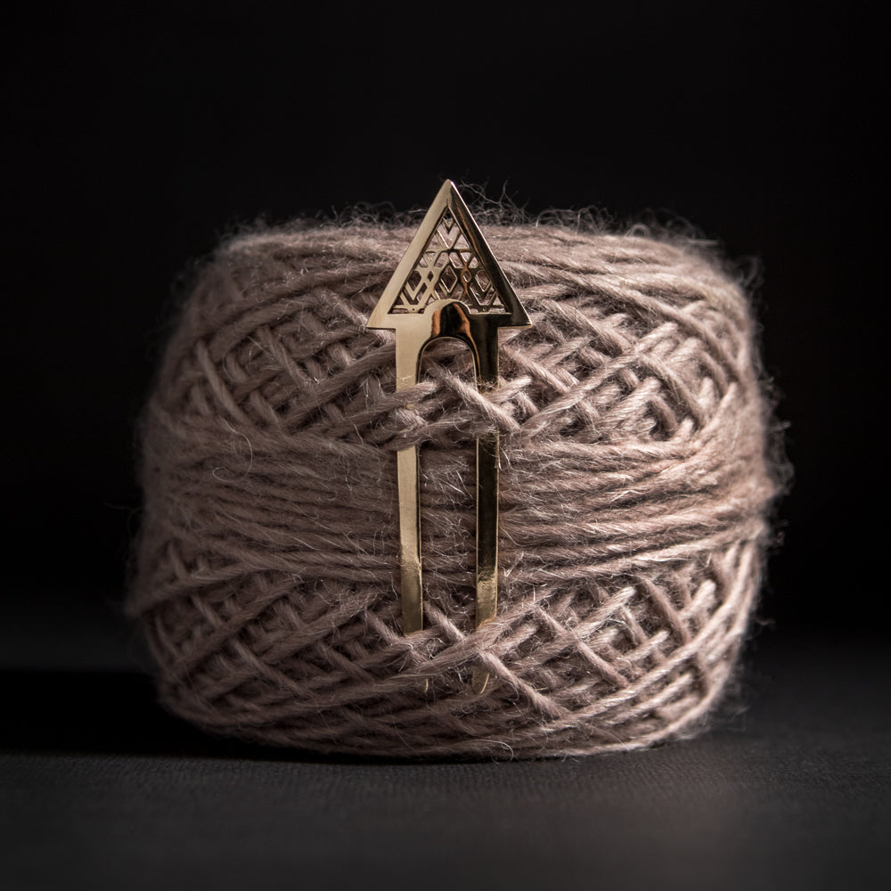 Porterness Bronze Triangle Shawl Pin For Knitters and Crocheters