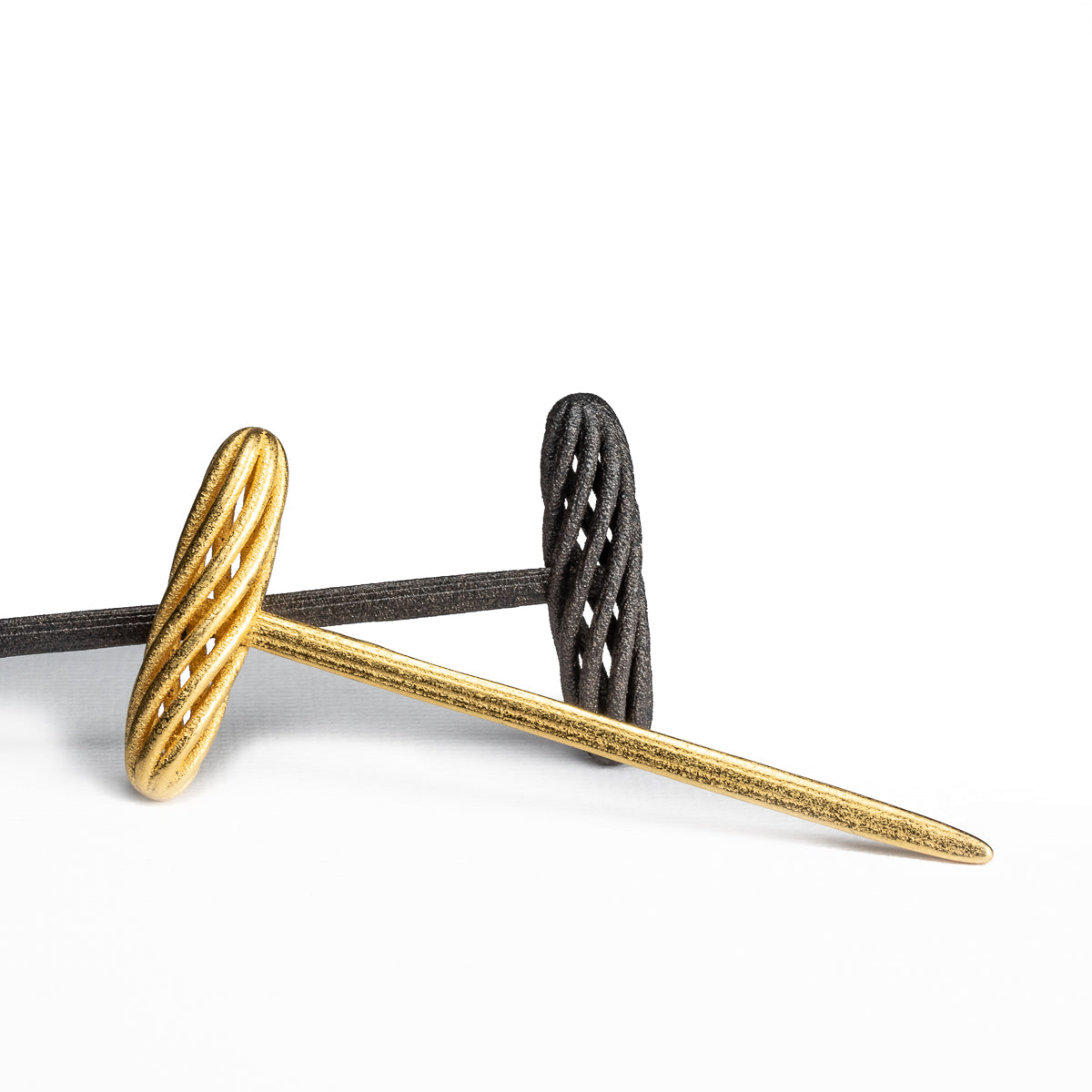 Porterness Studio Steel Twist Shawl Pin In Gold or Black