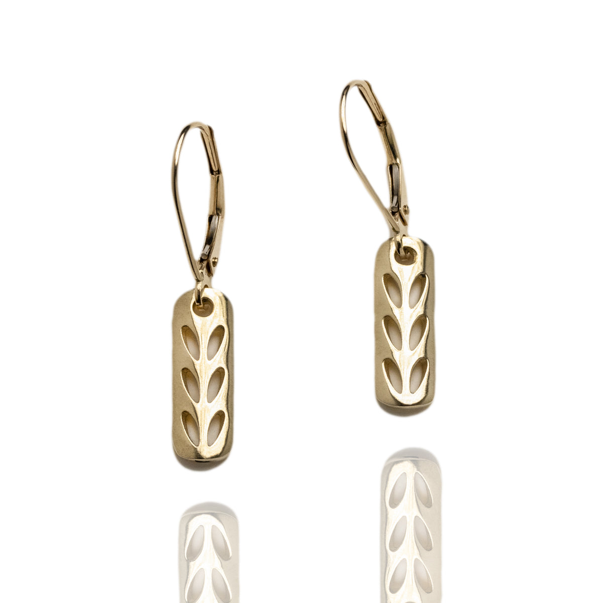 14K Gold Stockinette Stitch Motif Earrings - Minis