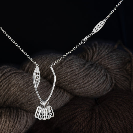 Sterling Silver Stitch Marker Necklace - Stockinette