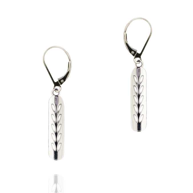 Sterling Silver Stockinette Stitch Motif Earrings-Short Row