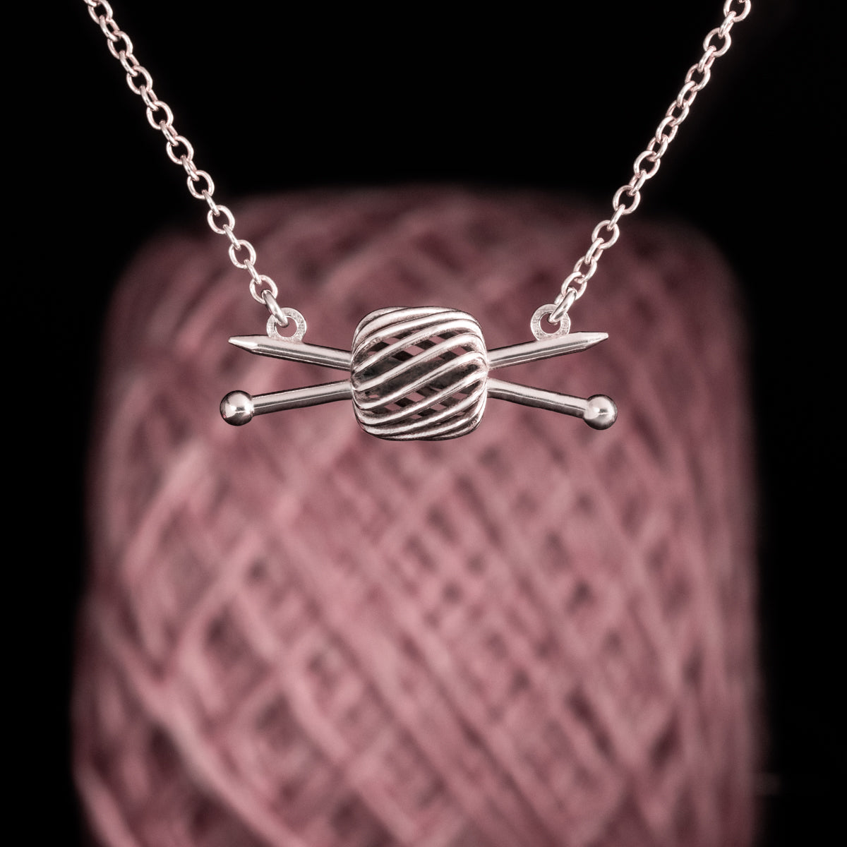 Knitting Needles For Yarn Cake Necklace, Mmmmmhhmmm