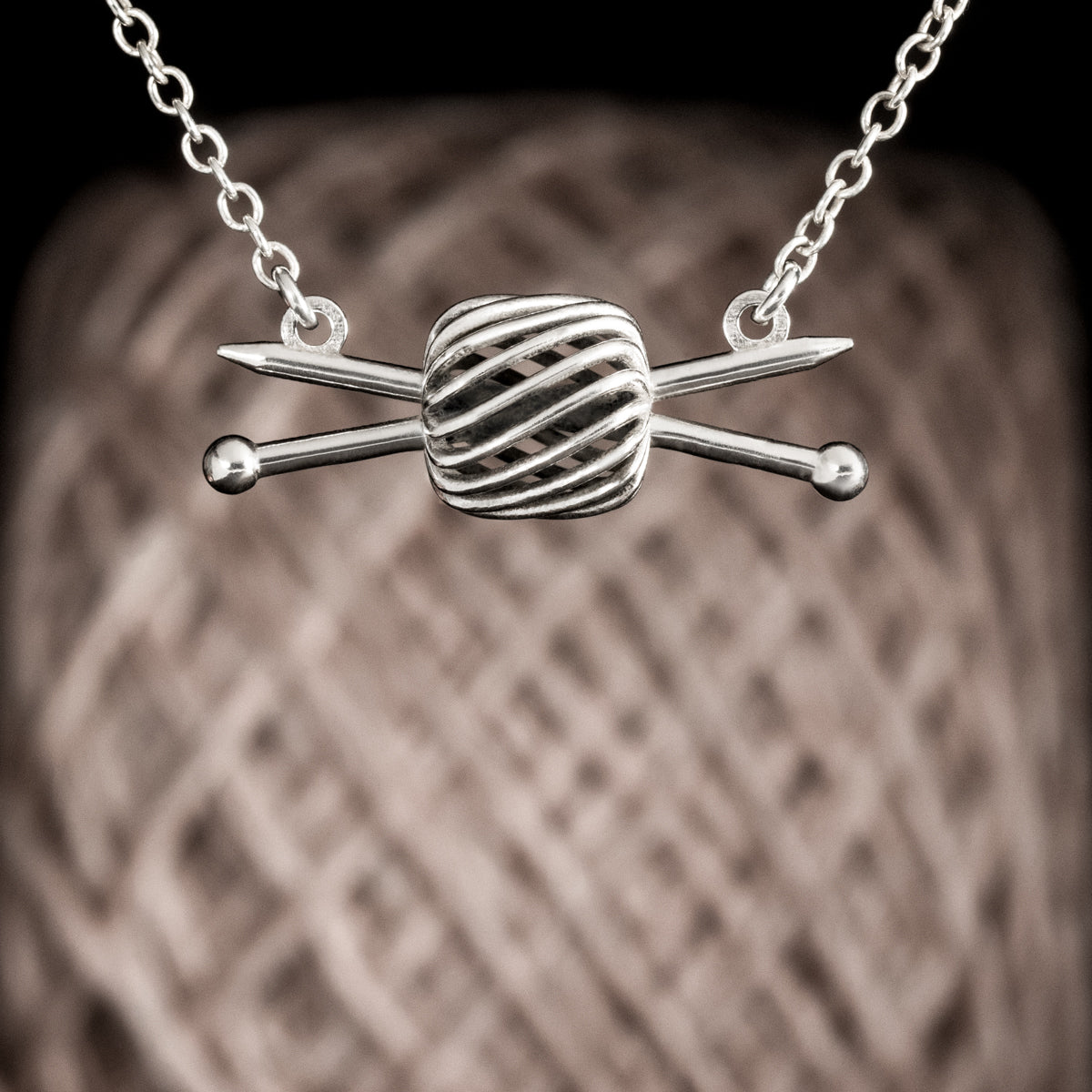 Knitting Needles For Yarn Cake Necklace, Mmmmmhhmmm