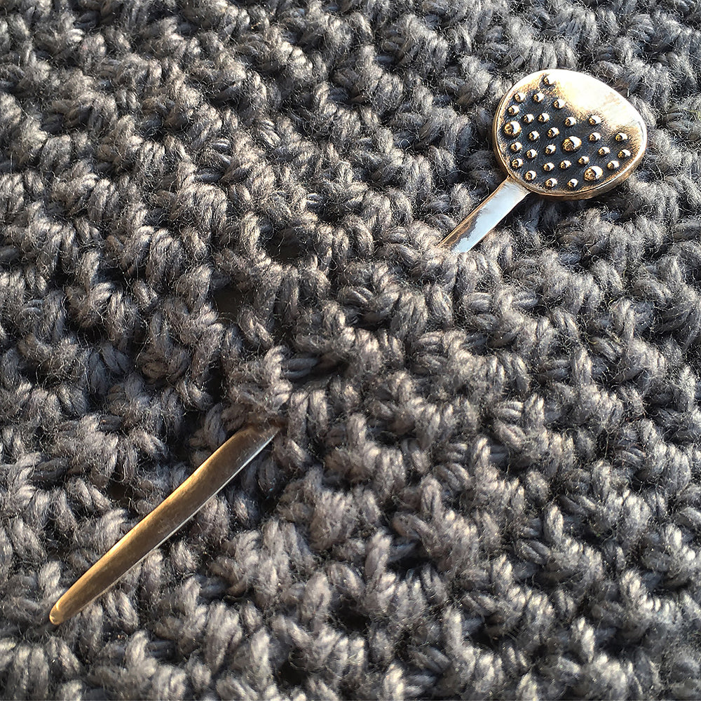Porterness Studio Luxury Knitting Jewelry for the Contemporary Yarn Connoisseur Bronze Lolly Shawl Pin