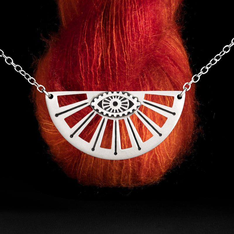 I Spy Knitting In My Eye Sterling Silver Necklace