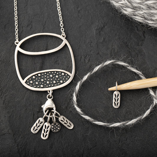 Sterling Silver Half Full Demi-Sec (or Bobble Stitch) Stitch Marker Necklace