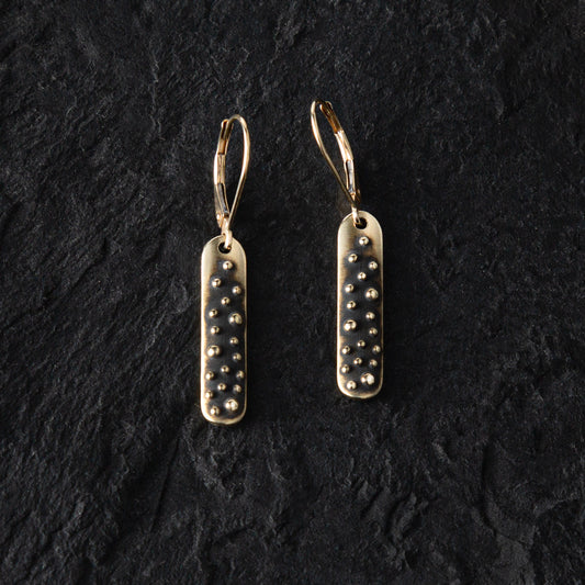 14k Solid Gold Demi-Sec Drop Earrings