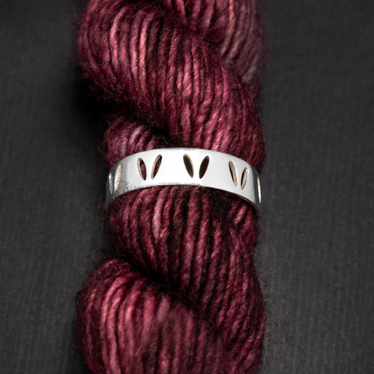 Gift for knitters_ Sterling Silver Luxury Stockinette Knit "Yarn Life" Ring