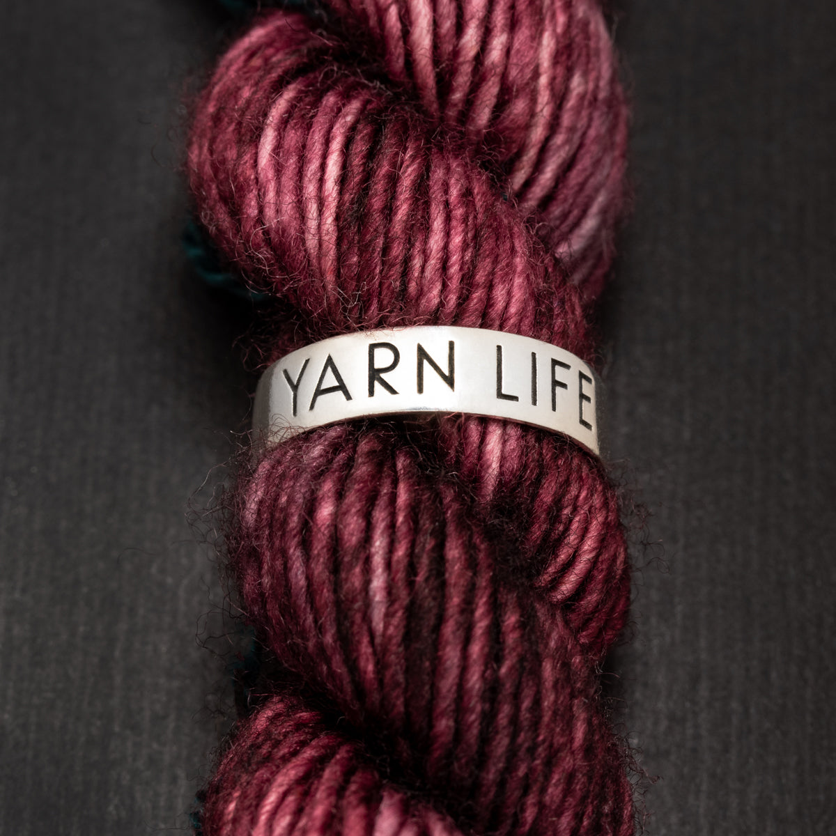 Gift for knitters_ Sterling Silver Luxury Stockinette Knit "Yarn Life" Ring