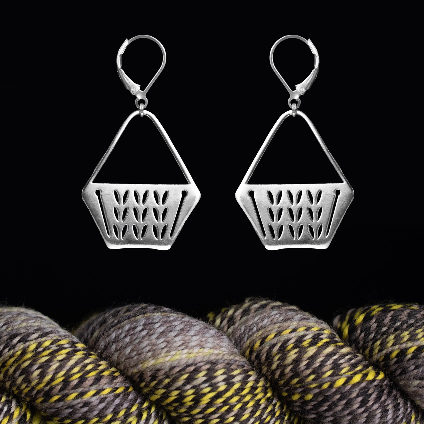 Sterling Silver Stockinette Stitch Motif Earrings - Project Bag