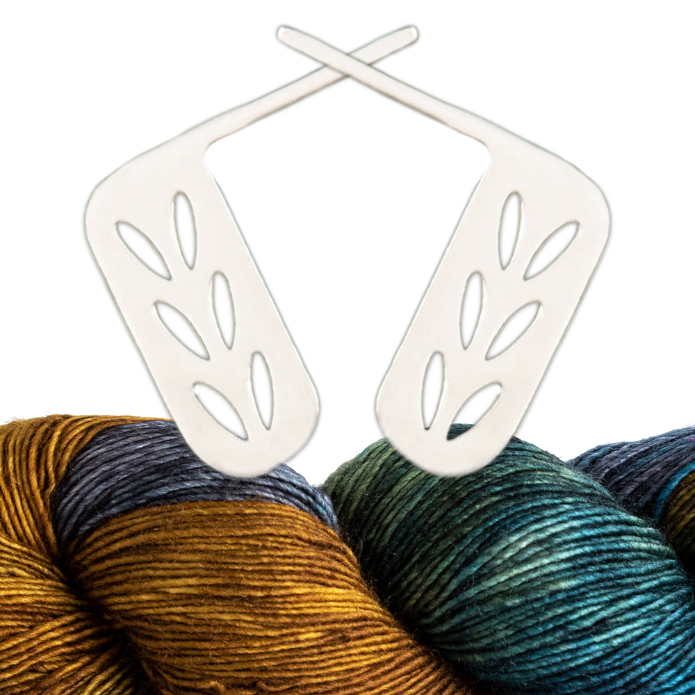 Silver Knitting Post Earrings- Stockinette Stitch/Bar