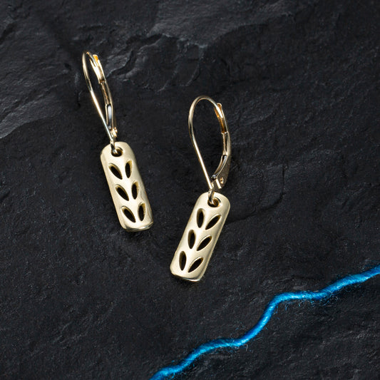 14K Gold Stockinette Stitch Motif Earrings - Minis