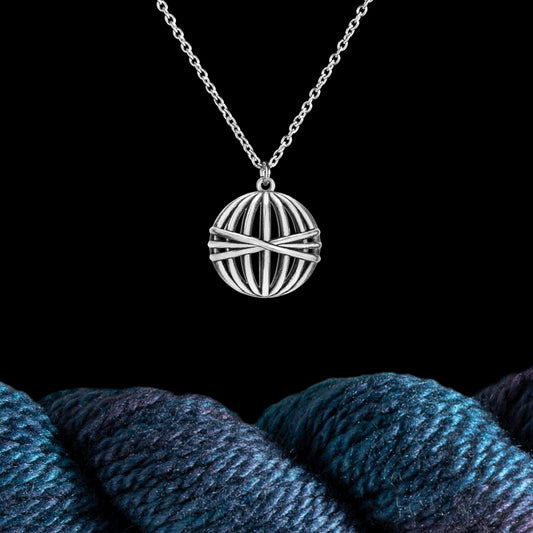 Ball of Yarn Necklace in Sterling Silver