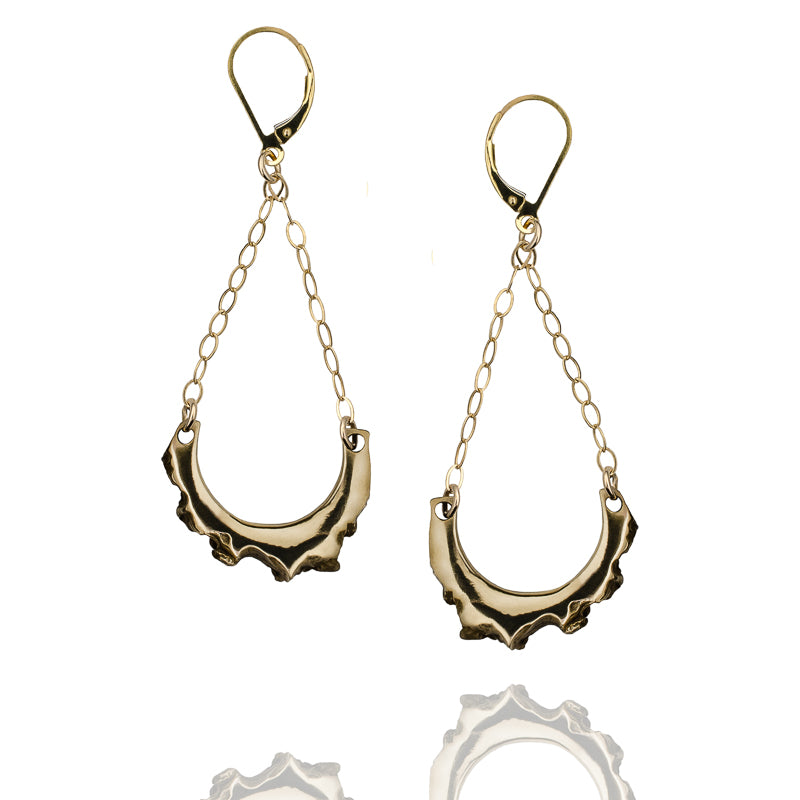 Porterness Studio Bronze And Gold Bitey Earrings That Swing
