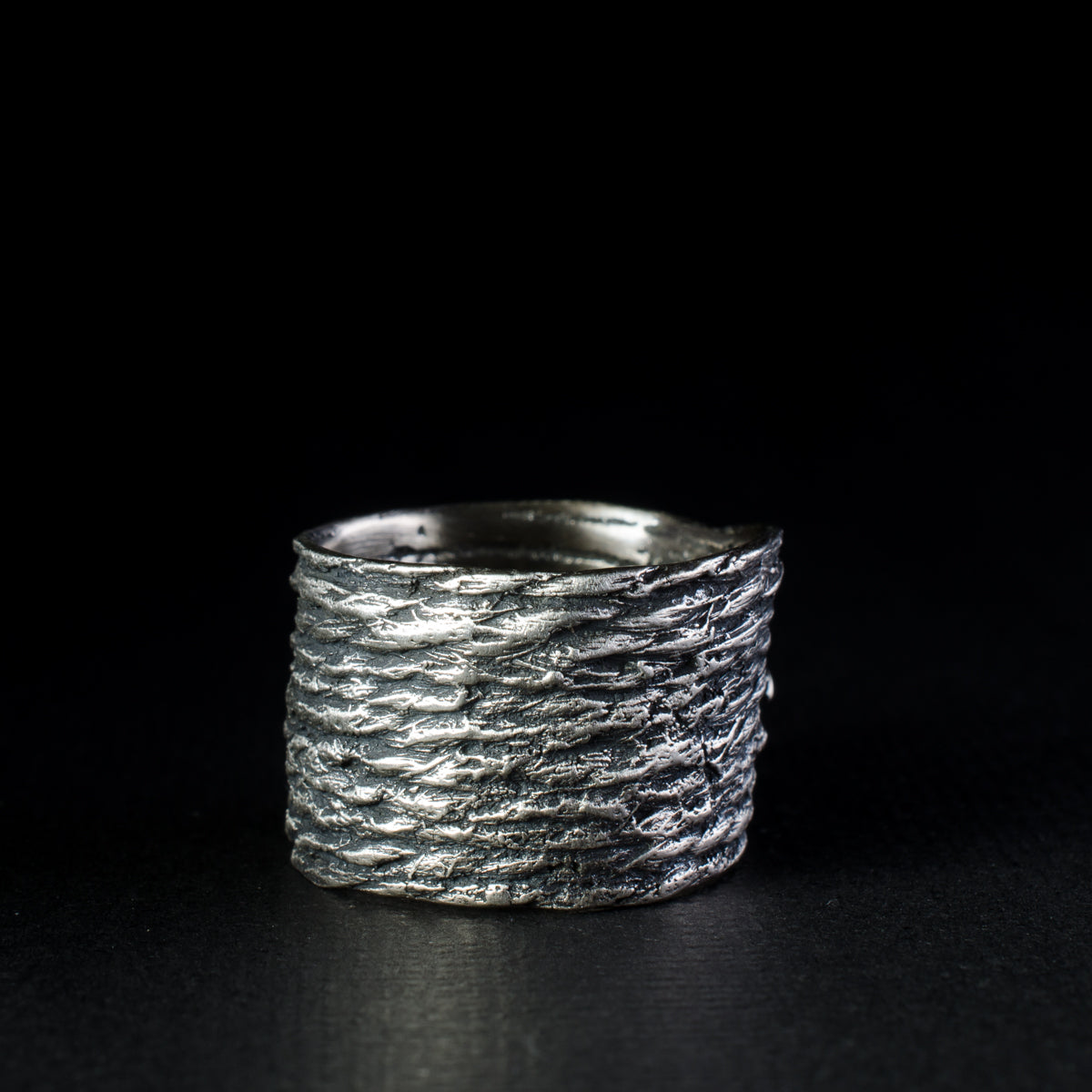 Porterness Studio Silver Knit Stitch Fiber Ring