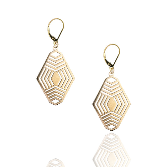 Porterness Studio Bronze And Gold Filled Devine Lines Earrings 