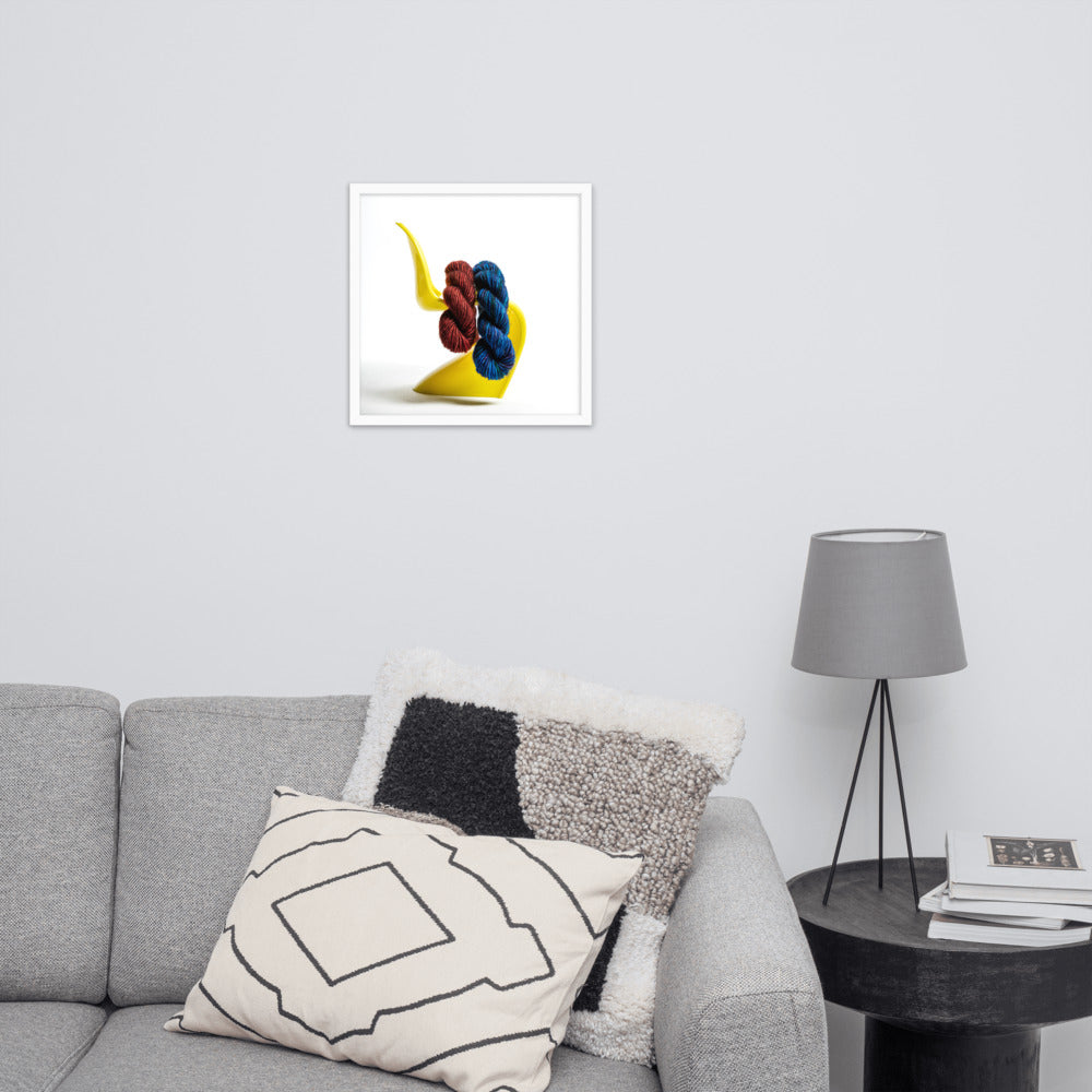 Porterness Studio Framed Photographic Print - RYB, Yarn with Yellow Mid Century S Chair